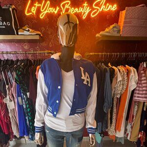 LA Baseball Jacket with Hoodie (S-M)